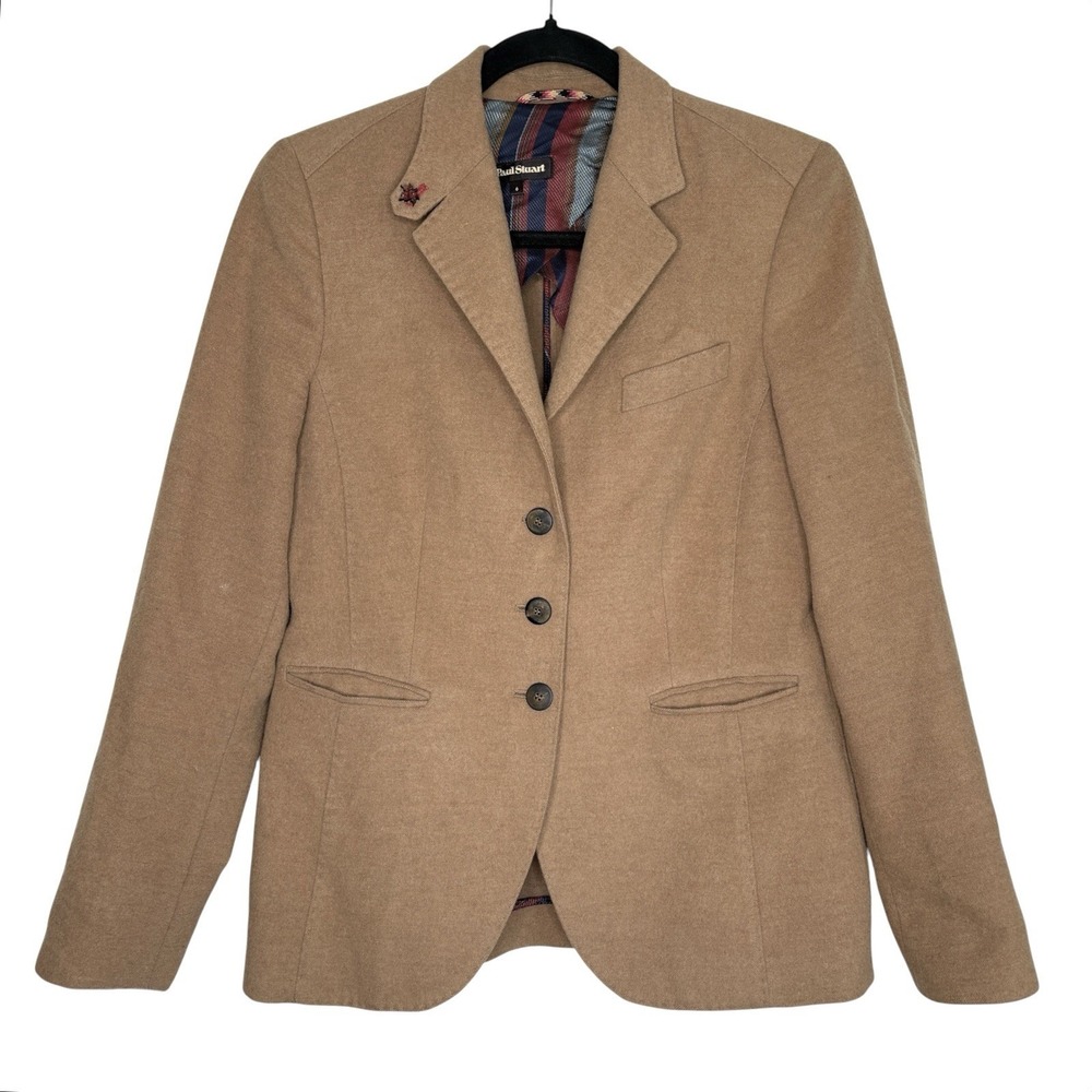 Paul Stuart Wool Camel Hair Blazer Jacket 6 Preppy Minimalist Academia Old Money